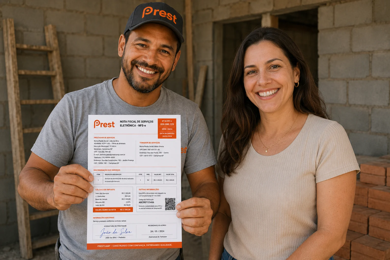 Preciso de nota fiscal do pedreiro